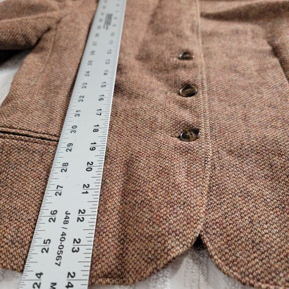 Vintage Cross Country Fashions Womens Wool Tweed Blazer Brown Three-Button - Picture 11 of 11